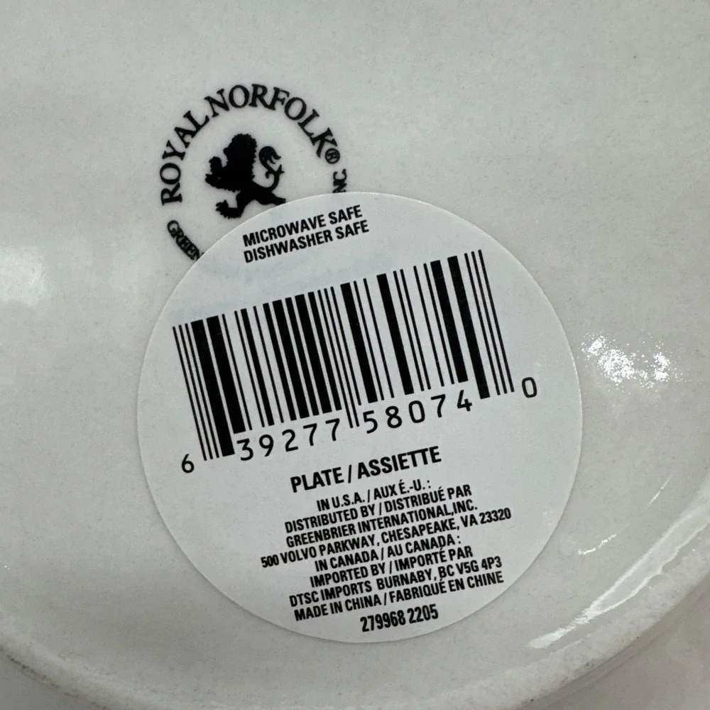 Royal Norfolk Fall Leaves Grateful Thanksgiving Salad Plates7 5/8